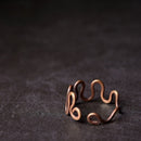 Anel Ondas em Cobre Feito à Mão - Linha Nepal