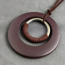 Colar Satori – Metal, Madeira e Couro Vegano