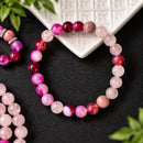 Kit Japamala com Pulseira em Rodocrosita e Quartzo Rosa - Contas 8mm