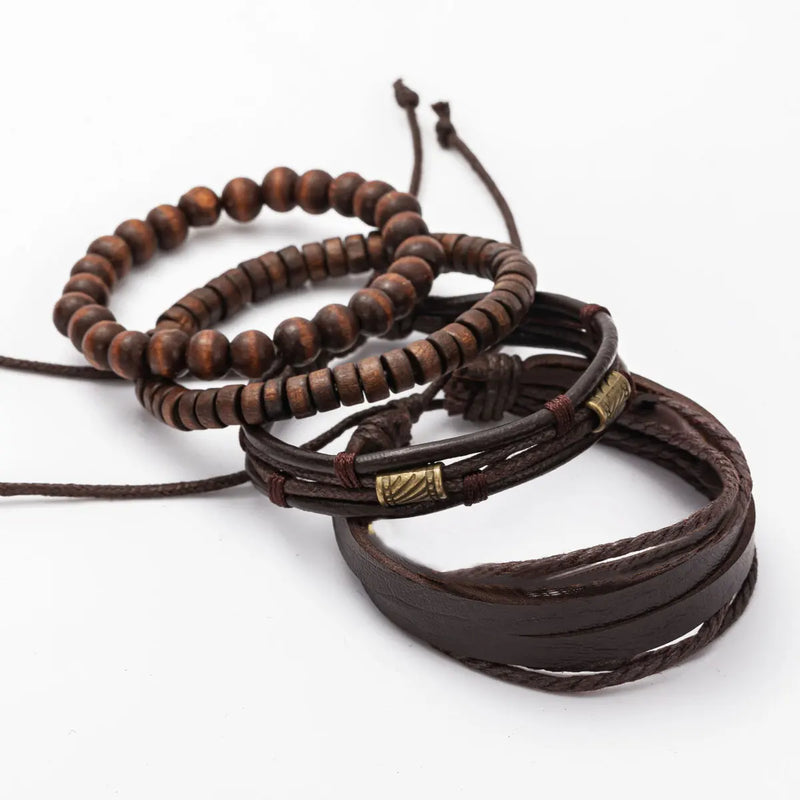 Kit Pulseiras WoodSoul – Conexão Natural - 4 Unidades