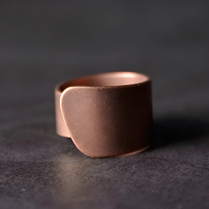 Anel Folha Feito à Mão em Cobre - Linha Nepal