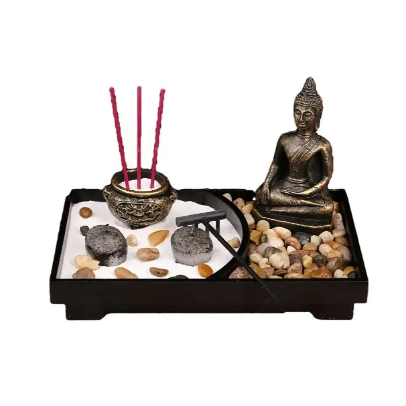 Jardim Zen de Meditação com Buda