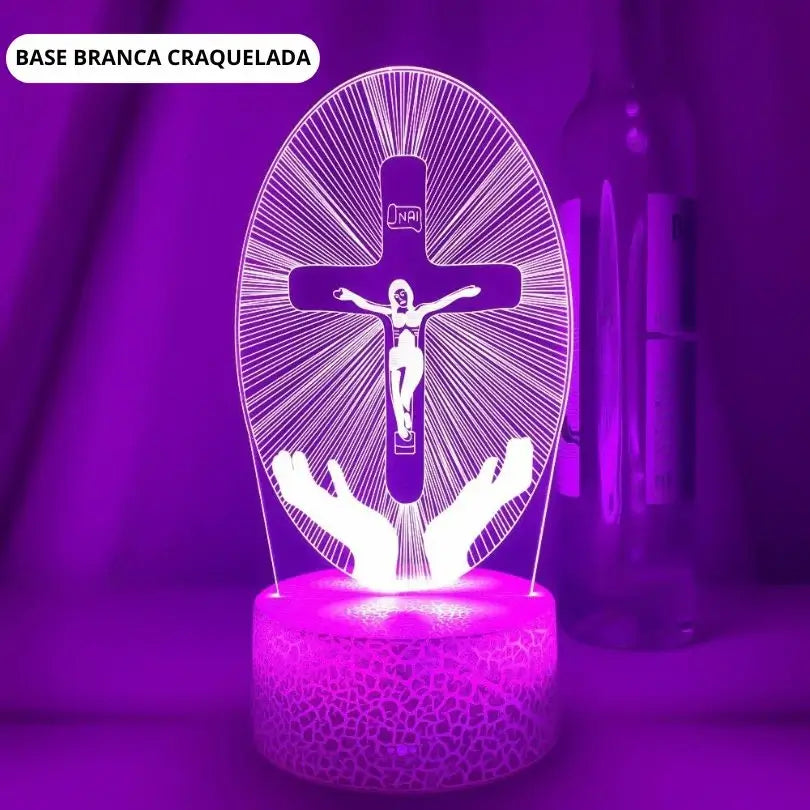 Luminária Jesus Cristo com 16 Cores e Controle Remoto