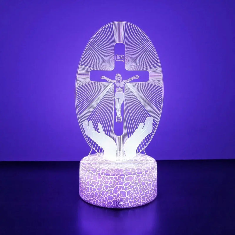 Luminária Jesus Cristo com 16 Cores e Controle Remoto