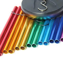 Sino dos Ventos Espiral dos 7 Chakras – Alumínio Premium 73cm com 12 Tubos