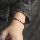 Bracelete Slim em Cobre Martelado à Mão - Linha Nepal