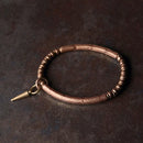 Bracelete em Cobre Martelado à Mão e Pingente - Linha Nepal