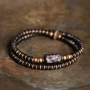 Bracelete em Cobre e Madeira Ébano - Linha Nepal