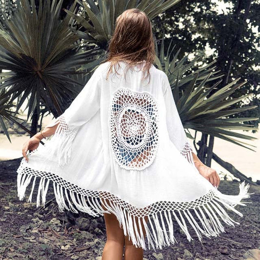 Kimono Saída de Praia Mandala com Franjas