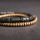 Bracelete em Cobre e Pedras Vulcânicas - Linha Nepal