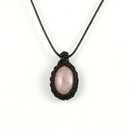 Colar Uni com Cristal Quartzo Rosa