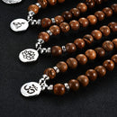 Japamala Om Com 108 Contas em Madeira