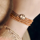 Bracelete de Cobre e Contas em Madeira - Linha Nepal