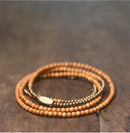 Bracelete de Cobre e Contas em Madeira - Linha Nepal