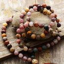 Japamala em Mix de Pedras Jaspe Naturais