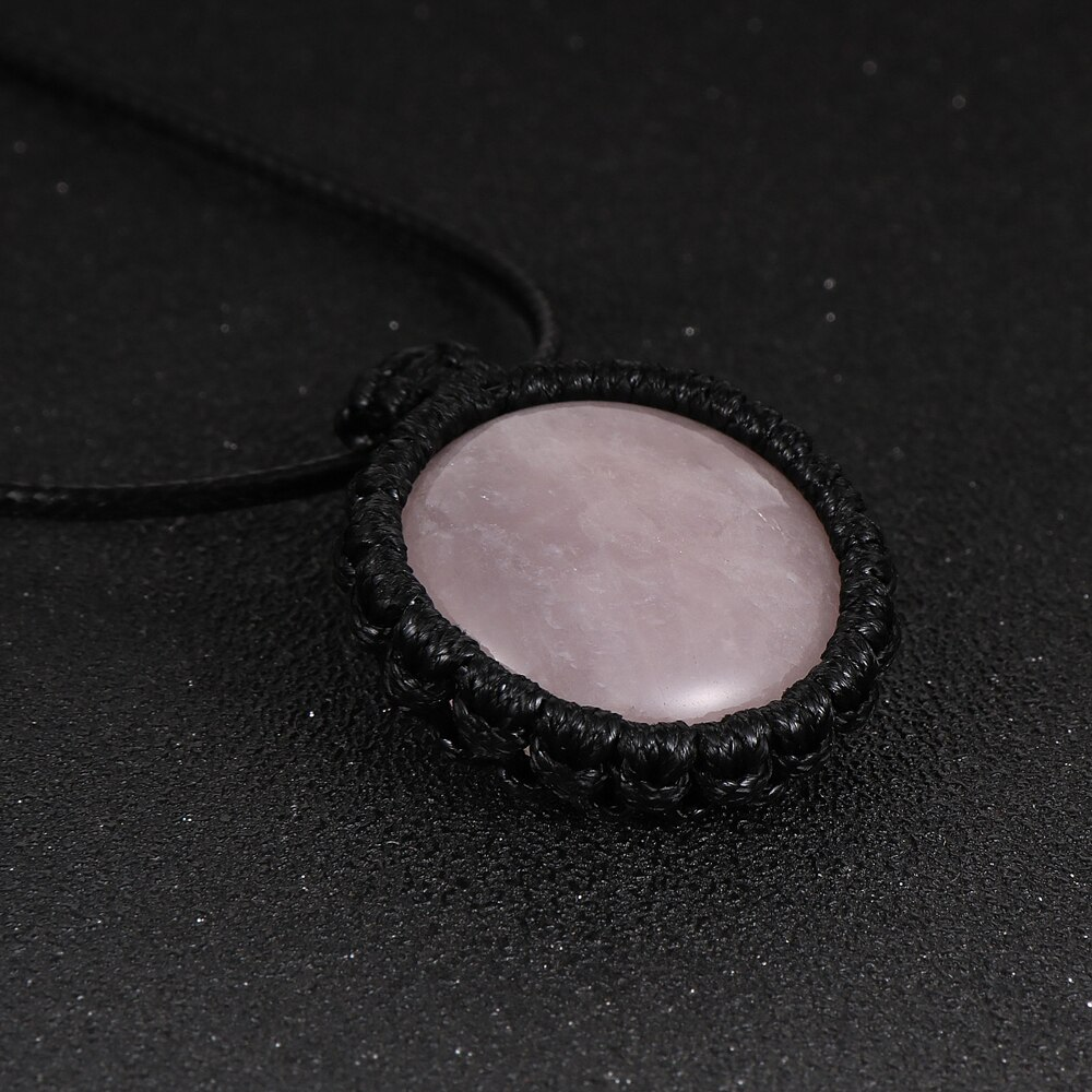 Colar Uni com Cristal Quartzo Rosa