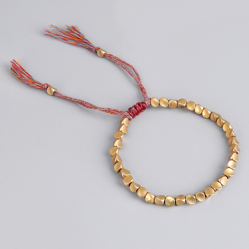 Bracelete Tibetano em Liga de Cobre Escovado