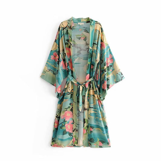 Kimono Floral Summer em Algodão