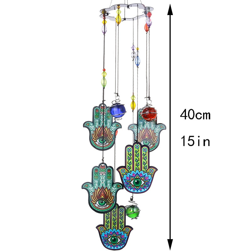 Sun Catcher Multi Hamsa Mão de Fatima - Sorte 🍀