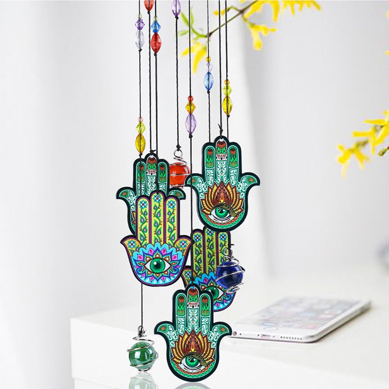 Sun Catcher Multi Hamsa Mão de Fatima - Sorte 🍀