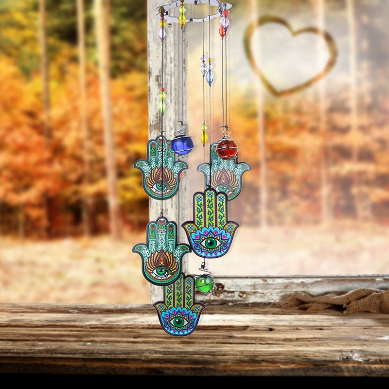 Sun Catcher Multi Hamsa Mão de Fatima - Sorte 🍀