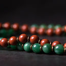 Bracelete em Cobre a Pedras Jaspe Vermelho Natural - Linha Nepal