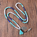 Japamala com 108 Contas em Pedras Naturais Turquesa, Jade Branco e Lápis Lazúli