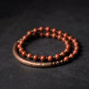 Bracelete em Cobre a Pedras Jaspe Vermelho Natural - Linha Nepal