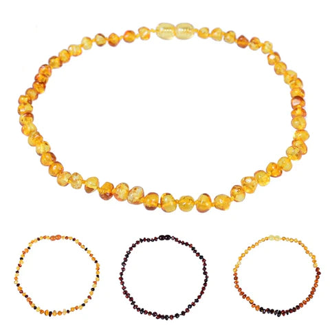 Colar ou Pulseira em Âmbar Báltico - Para Adultos, Crianças e Bebês