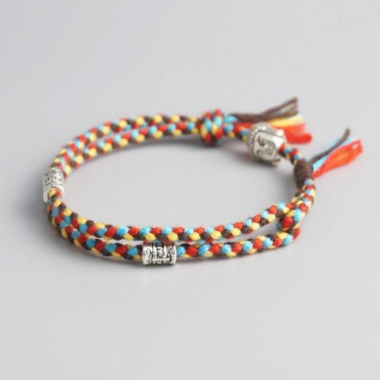 Pulseira Budista Trançada Multicolorida