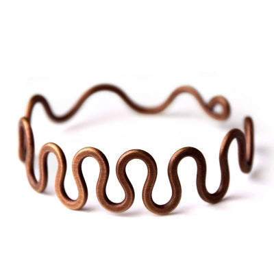 Bracelete Ondas em Cobre Feito à Mão - Linha Nepal