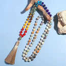 Japamala 7 Chakras com 108 Contas em Pedras Naturais Amazonita