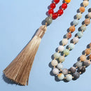 Japamala 7 Chakras com 108 Contas em Pedras Naturais Amazonita