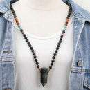 Japamala 7 Chakras com 108 Contas Lava Vulcânica e Labradorita - Linha Cristais