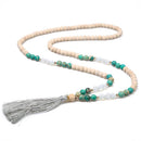 Japamala 108 Contas em Opala, Turquesa e Madeira