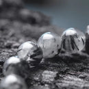 Bracelete em Quartzo Rutilado, Bronze, Madeira Ébano e Pingente em Cobre - Linha Nepal